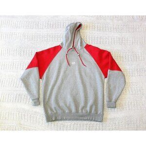 VTG No Fear Hooded Sweatshirt Grey & Red Long Sleeve Color block Pull on Size L?